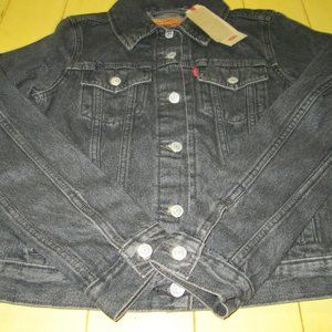 Ladies Levi's Black Denim Trucker Jacket